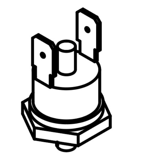 Sanremo Safety Thermostat (Part Number 10111079, replaces old part number 10113049) with manual reset, designed to prevent overheating by cutting power at 135°C, compatible with Café Racer and Opera espresso machines