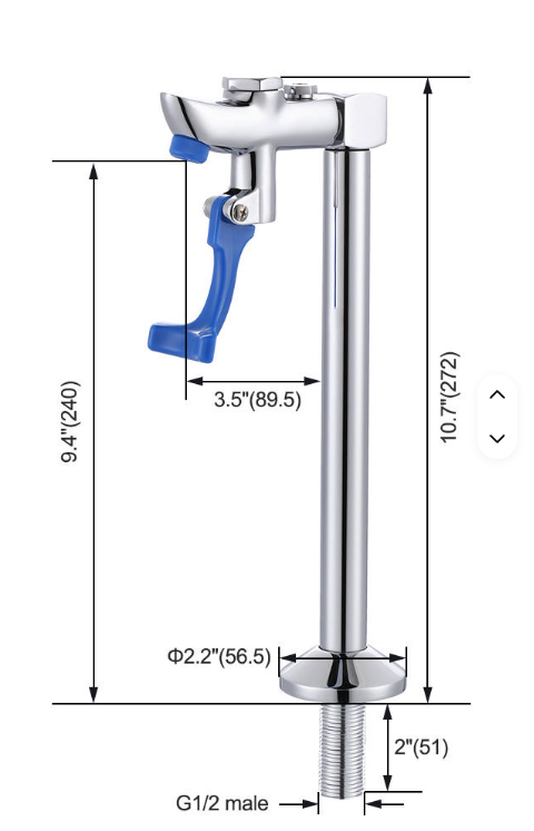 Commercial deck-mounted push-back glass filler faucet with adjustable flow and self-closing arm. Ideal for cafés, bars, restaurants, and beverage stations.