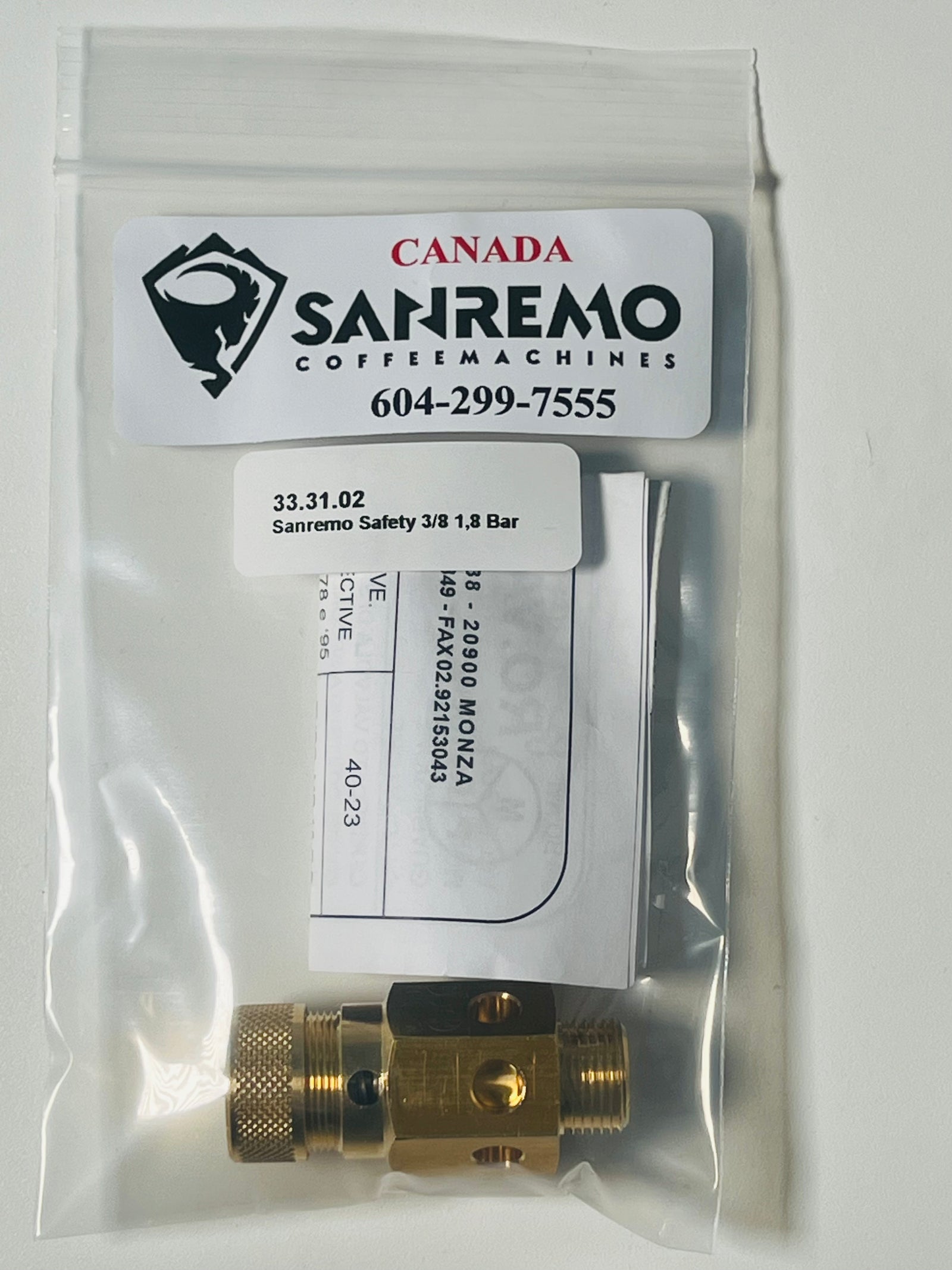 Safety valve 3/8
