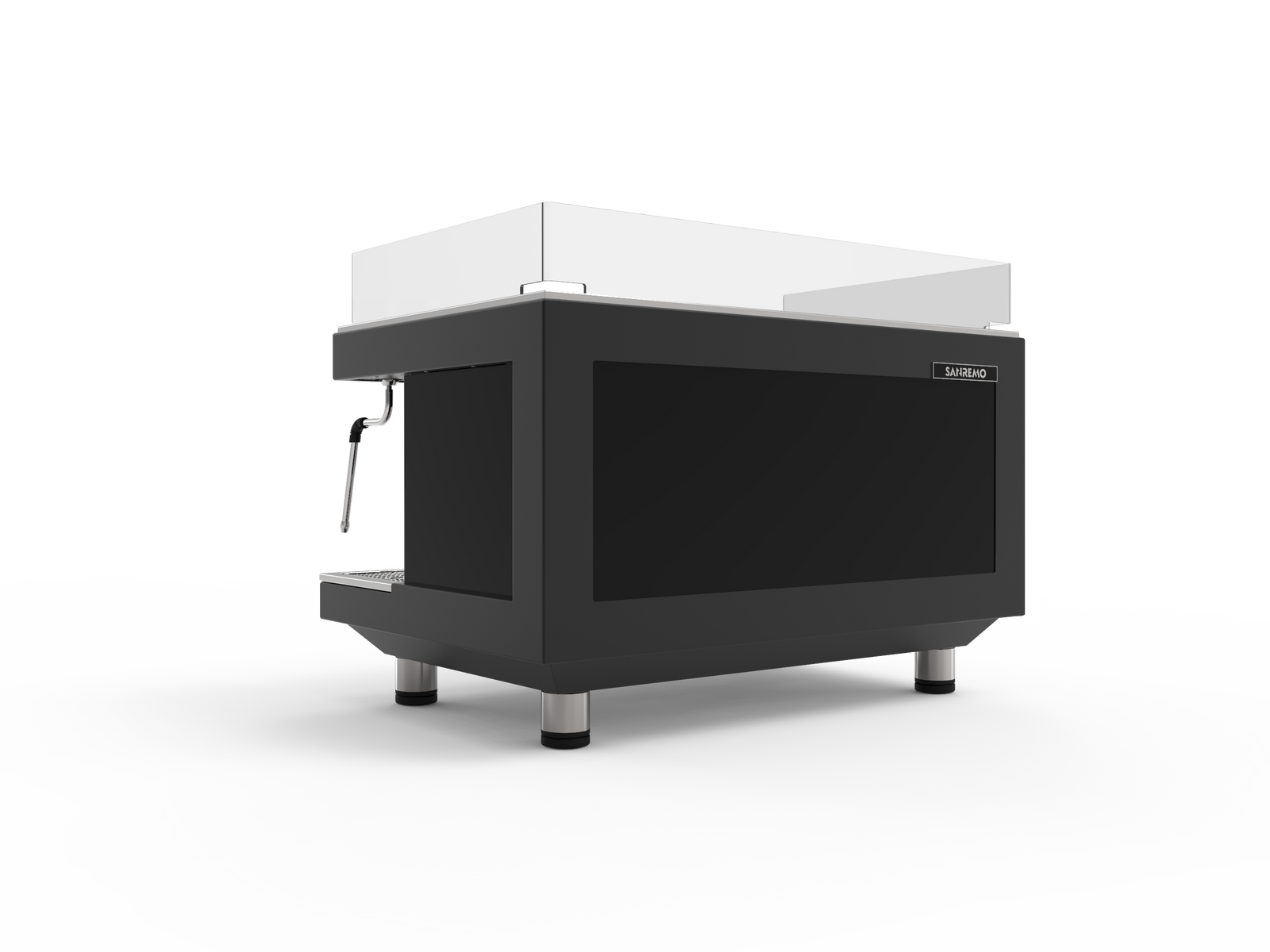 Sanremo ZOE Competition Espresso Machine 2GR Black Back 3-4 for professional café use