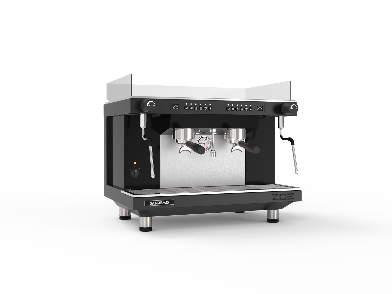 Sanremo ZOE Competition Tall Espresso Machine 2GR Black Front 3-4