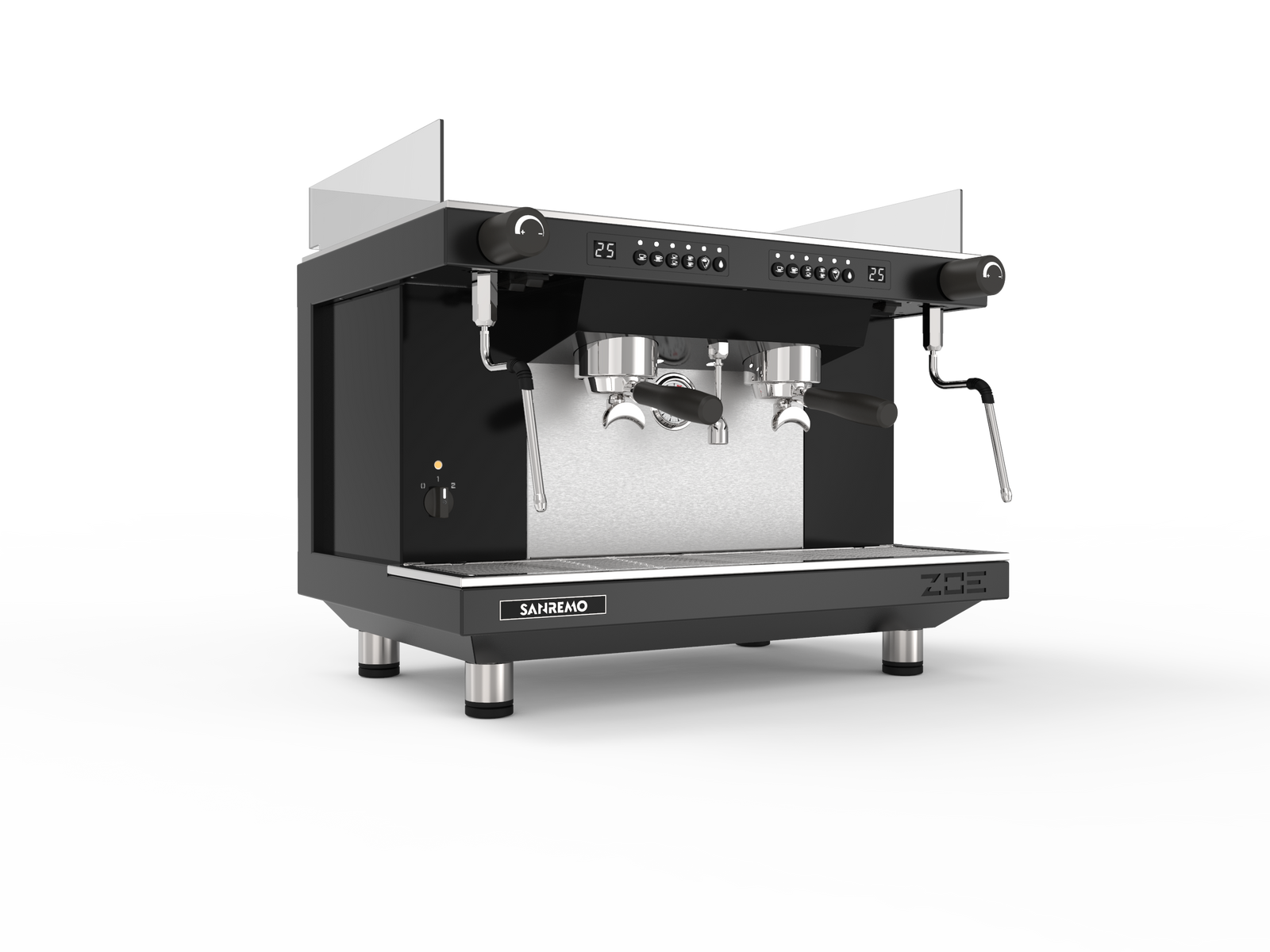 Sanremo ZOE Competition Tall Espresso Machine 2GR Black Front 3-4