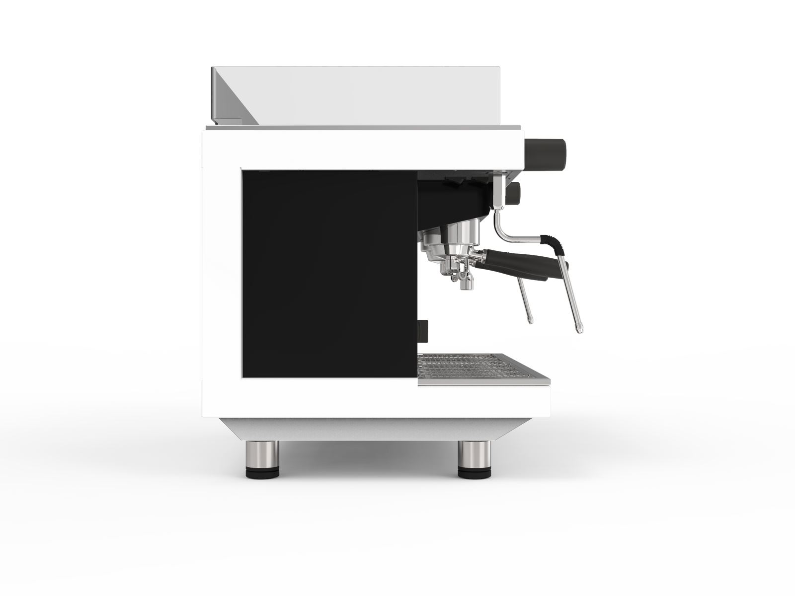 Sanremo ZOE Competition Tall Espresso Machine 2GR White/Black Side for professional café use