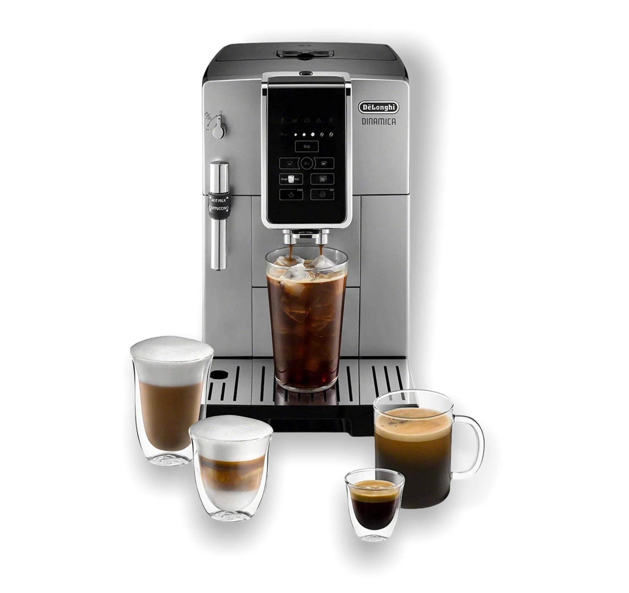 DELONGHI DINAMICA SILVER WITH ADVANCED FROTHER ESPRESSO MACHINE ECAM35025SB