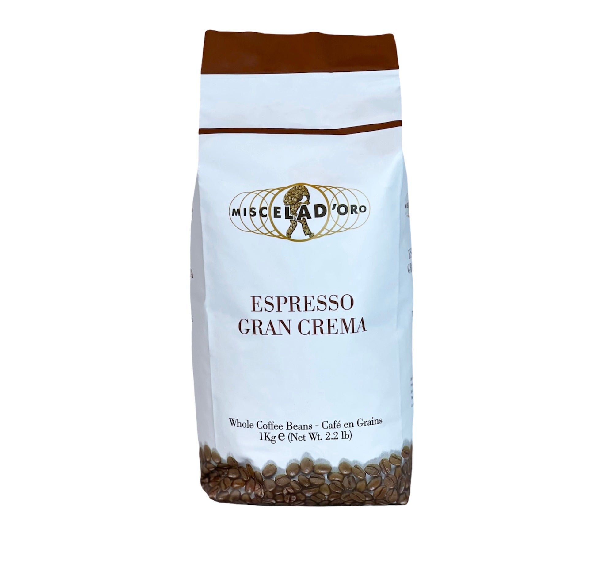 Miscelan d' oro Espresso Gran Crema Italian coffee blend, whole coffee beans, 1 kg bag.