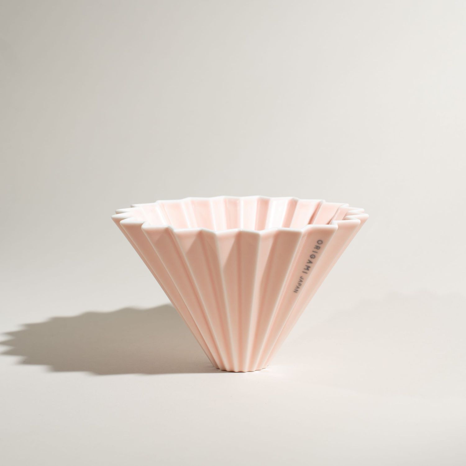 PINK ORIGAMI COFFEE DRIPPER, MADE IN JAPAN WITH MINO PORCELAIN