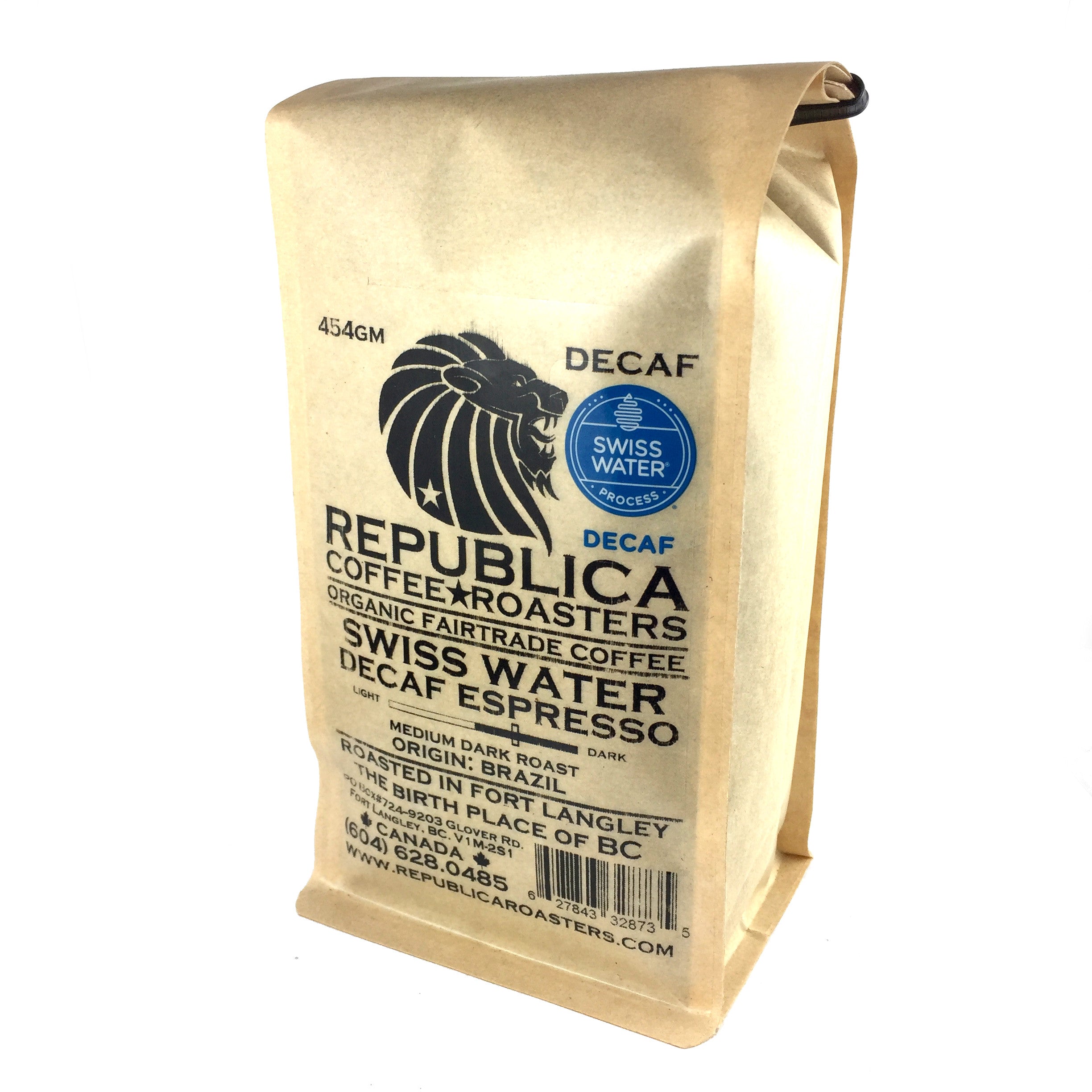 Republica swiss water coffee bean espresso decaf